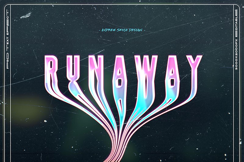 8套酸性液态文字PS图层样式 , sucaiwan.com