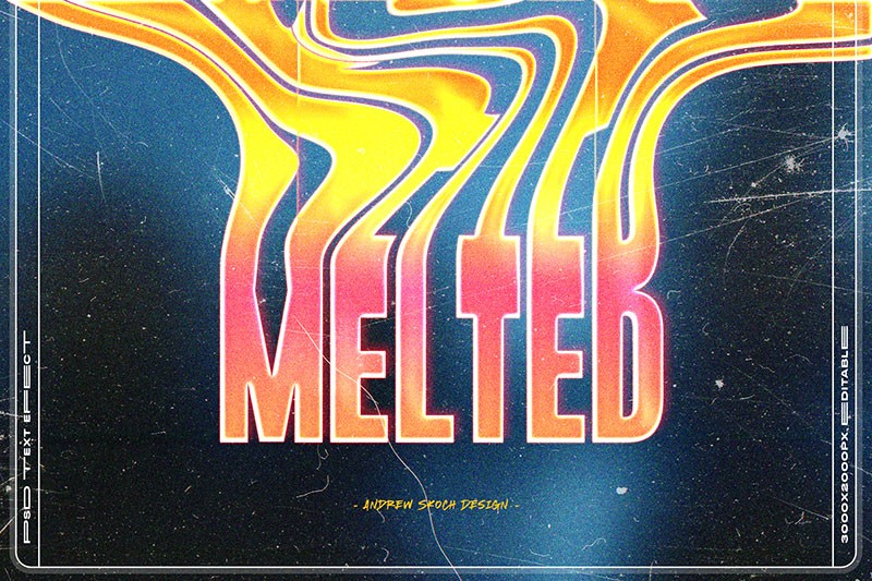 8套酸性液态文字PS图层样式 , sucaiwan.com