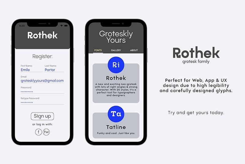 Rothek几何无衬线字体完整版 , sucaiwan.com