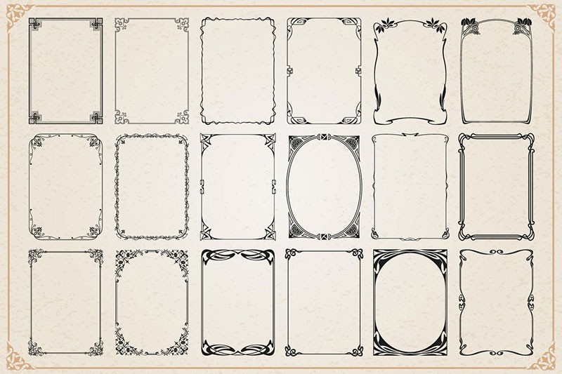 116个欧式花边边框矢量素材，AI PNG格式 图片素材 sucaiwan.com