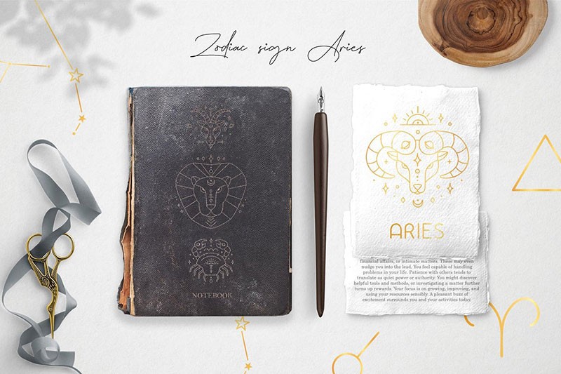 12星座符号图案矢量素材，AI PNG格式 图片素材 sucaiwan.com