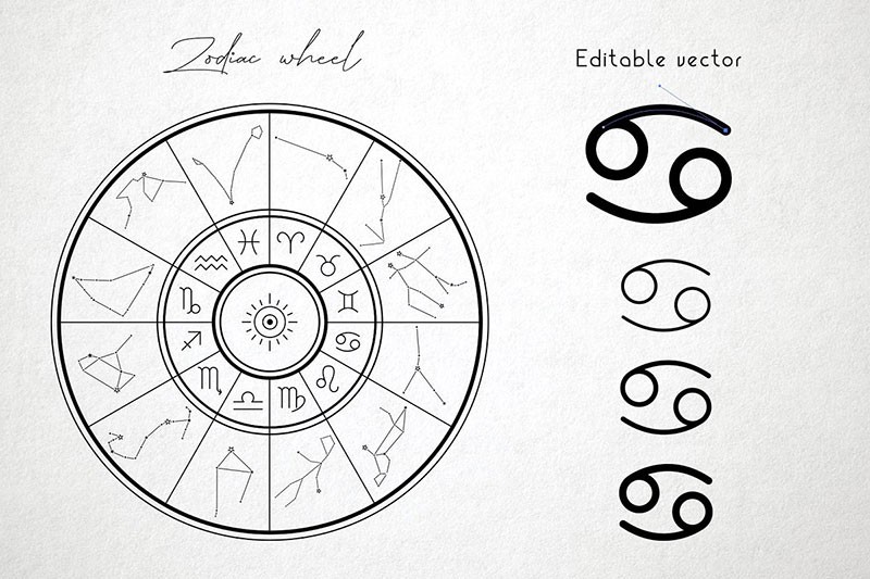 12星座符号图案矢量素材，AI PNG格式 图片素材 sucaiwan.com