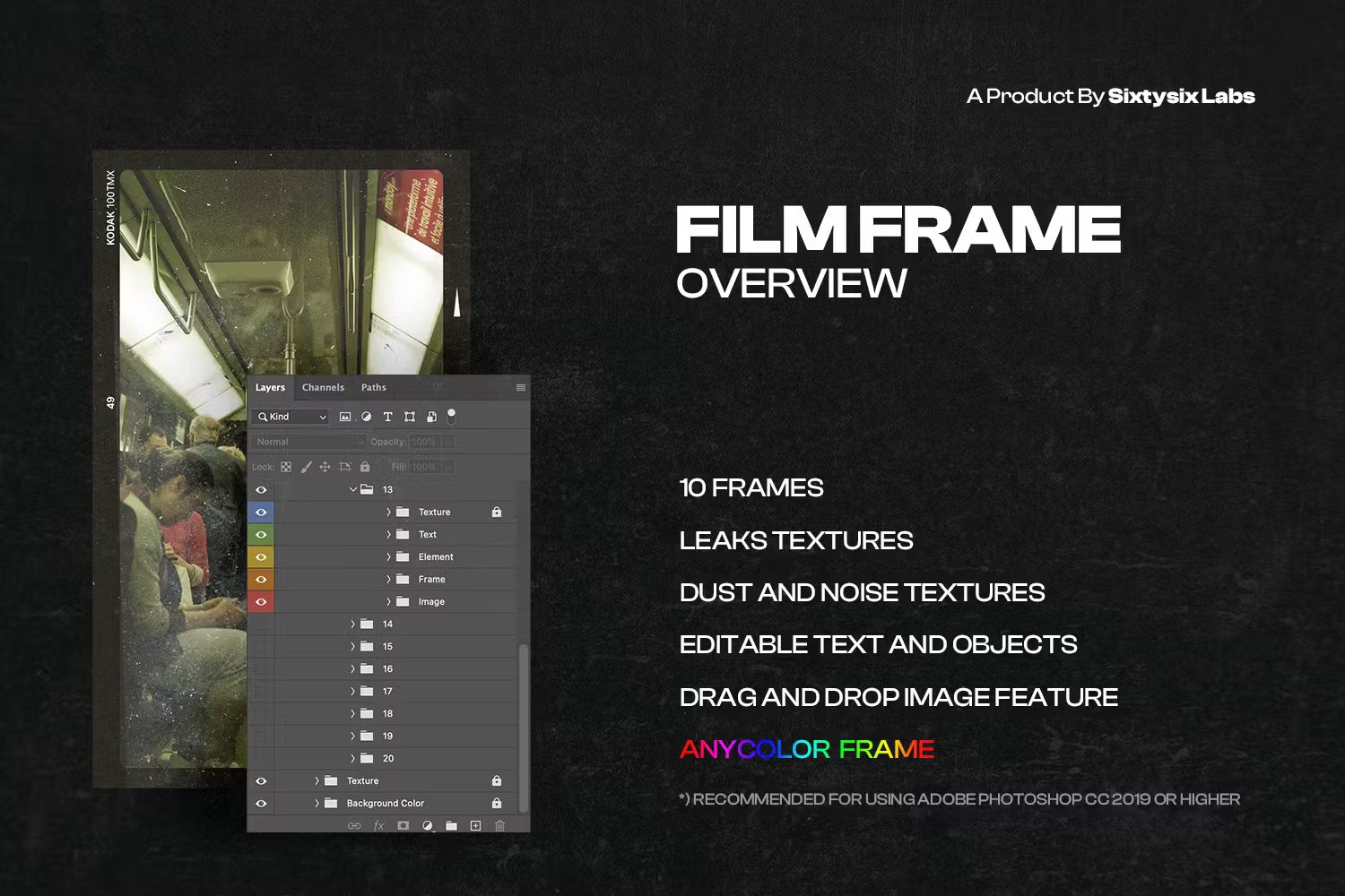 10种摄影后期35mm复古怀旧胶片边框照片拼贴PNG/PSD设计模板 Film Frame 35mm V.3 图片素材 sucaiwan.com