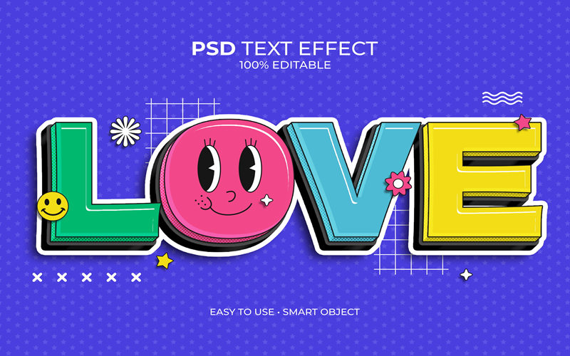 潮流酸性Y2K创意3D立体电影字体特效样机logo标题设计PSD素材模板 样机素材 sucaiwan.com