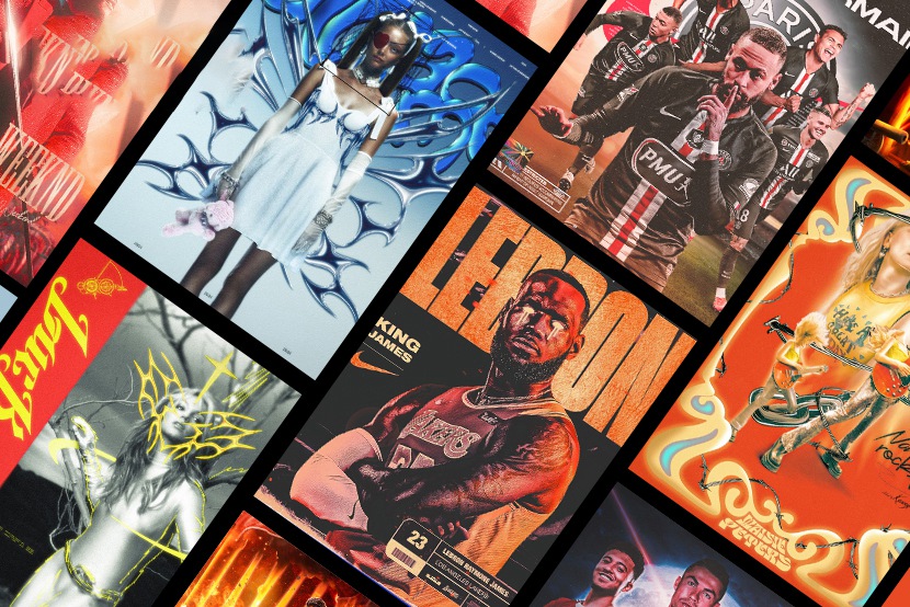 107款超巨量体育赛事运动篮球足球音乐专辑封面赛博迷幻Y2K多风格PSD海报KV广告设计排版分层源文件大合集 Supreme Pack PSD , sucaiwan.com