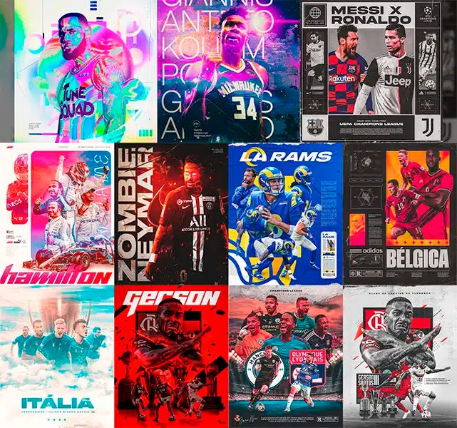 107款超巨量体育赛事运动篮球足球音乐专辑封面赛博迷幻Y2K多风格PSD海报KV广告设计排版分层源文件大合集 Supreme Pack PSD , sucaiwan.com