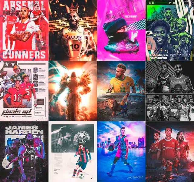 107款超巨量体育赛事运动篮球足球音乐专辑封面赛博迷幻Y2K多风格PSD海报KV广告设计排版分层源文件大合集 Supreme Pack PSD , sucaiwan.com