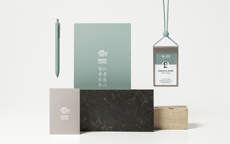 文艺品牌VI提案logo效果图展示文创书店智能贴图样机PSD设计素材 样机素材 sucaiwan.com