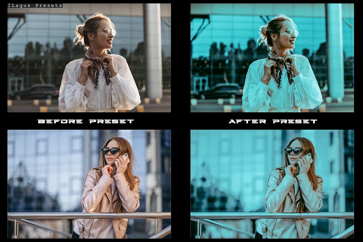 时尚美丽外观色彩校正摄影后期调色Lightroom预设 Farbkorrektur: 4 Lightroom Presets für Handy und PC 插件预设 sucaiwan.com