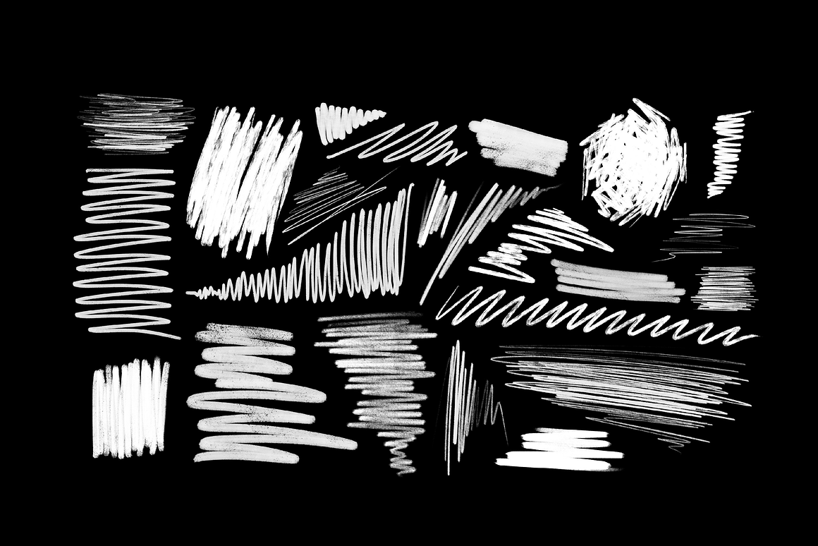80款嘻哈街头涂鸦手绘线条字母毛笔笔触PNG免抠套装 SCRIBBLE GRAPHICS COLLECTION 图片素材 sucaiwan.com