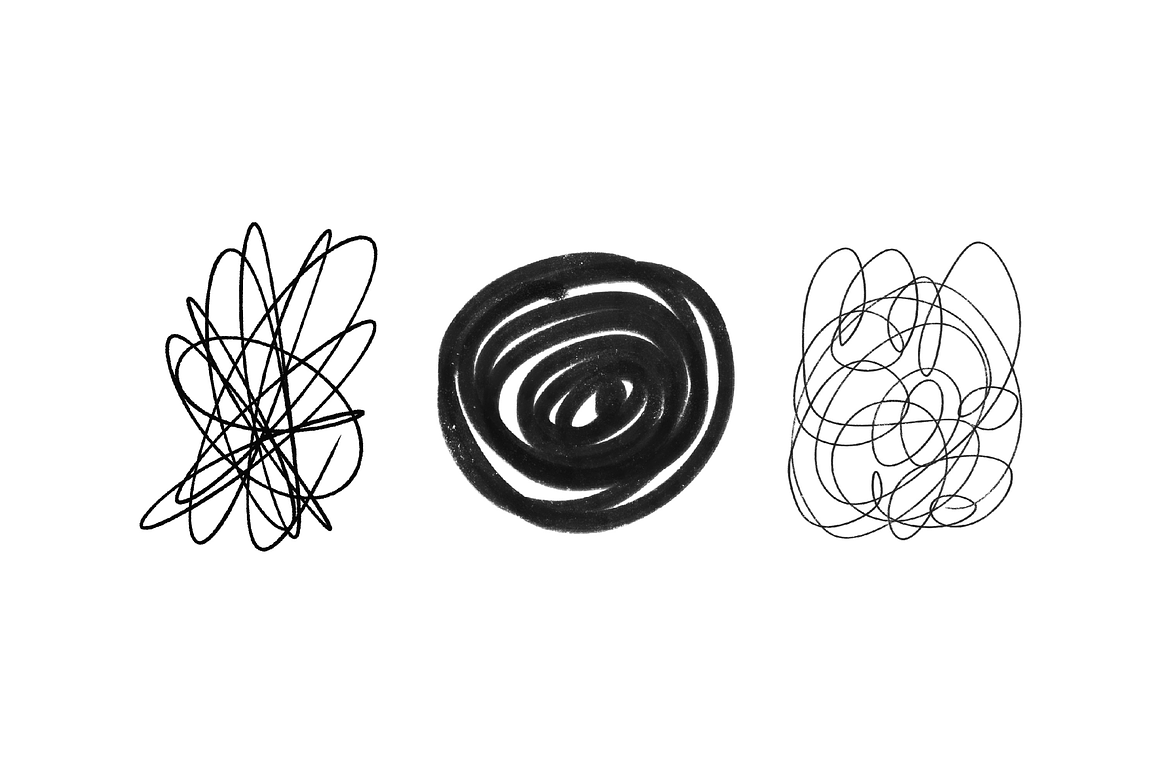 80款嘻哈街头涂鸦手绘线条字母毛笔笔触PNG免抠套装 SCRIBBLE GRAPHICS COLLECTION 图片素材 sucaiwan.com