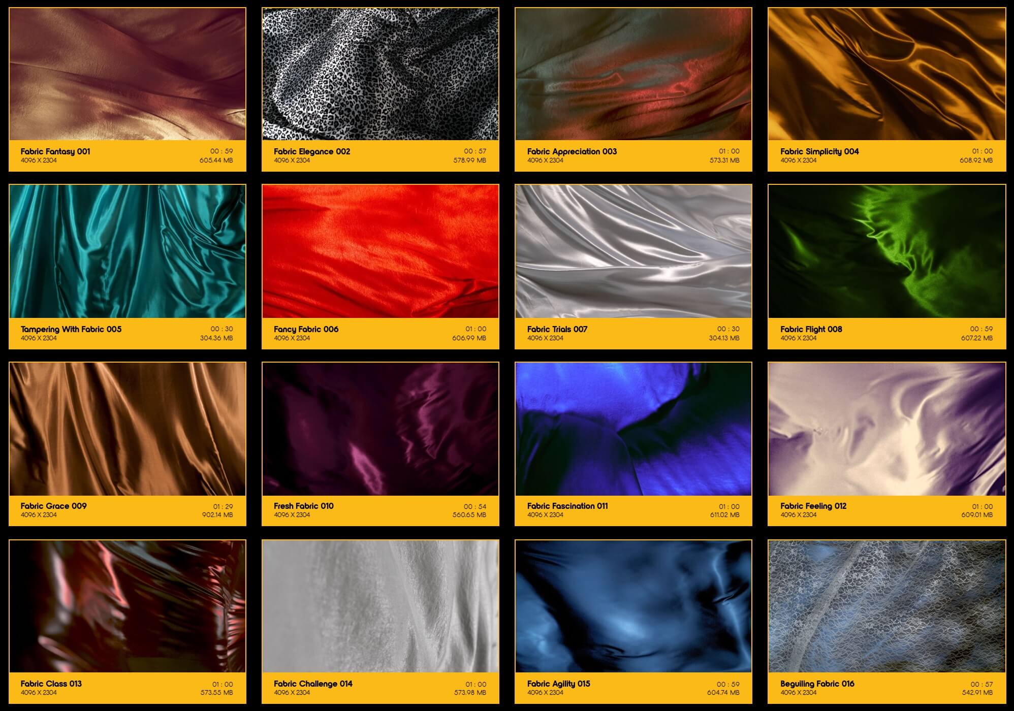 BUSYBOXX 128个优雅轻盈丝绸流动飘扬织物漂浮背景叠加动画4K视频素材 Flowing Fabrics 影视音频 sucaiwan.com