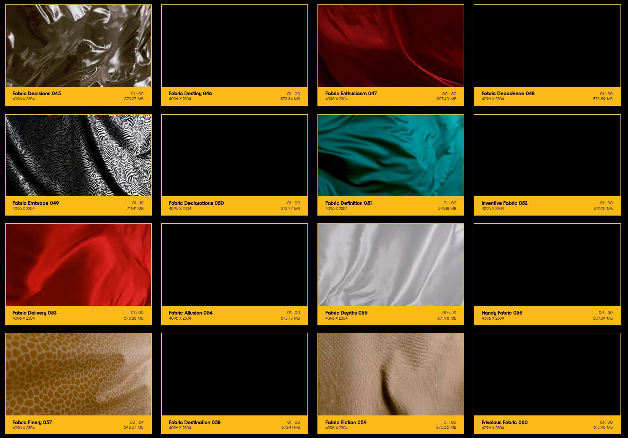 BUSYBOXX 128个优雅轻盈丝绸流动飘扬织物漂浮背景叠加动画4K视频素材 Flowing Fabrics 影视音频 sucaiwan.com