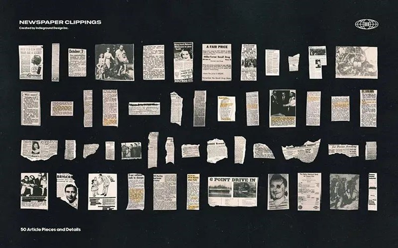 复古怀旧欧美撕纸边缘撕边老旧报纸碎片剪报拼贴PNG免抠设计素材 图片素材 sucaiwan.com