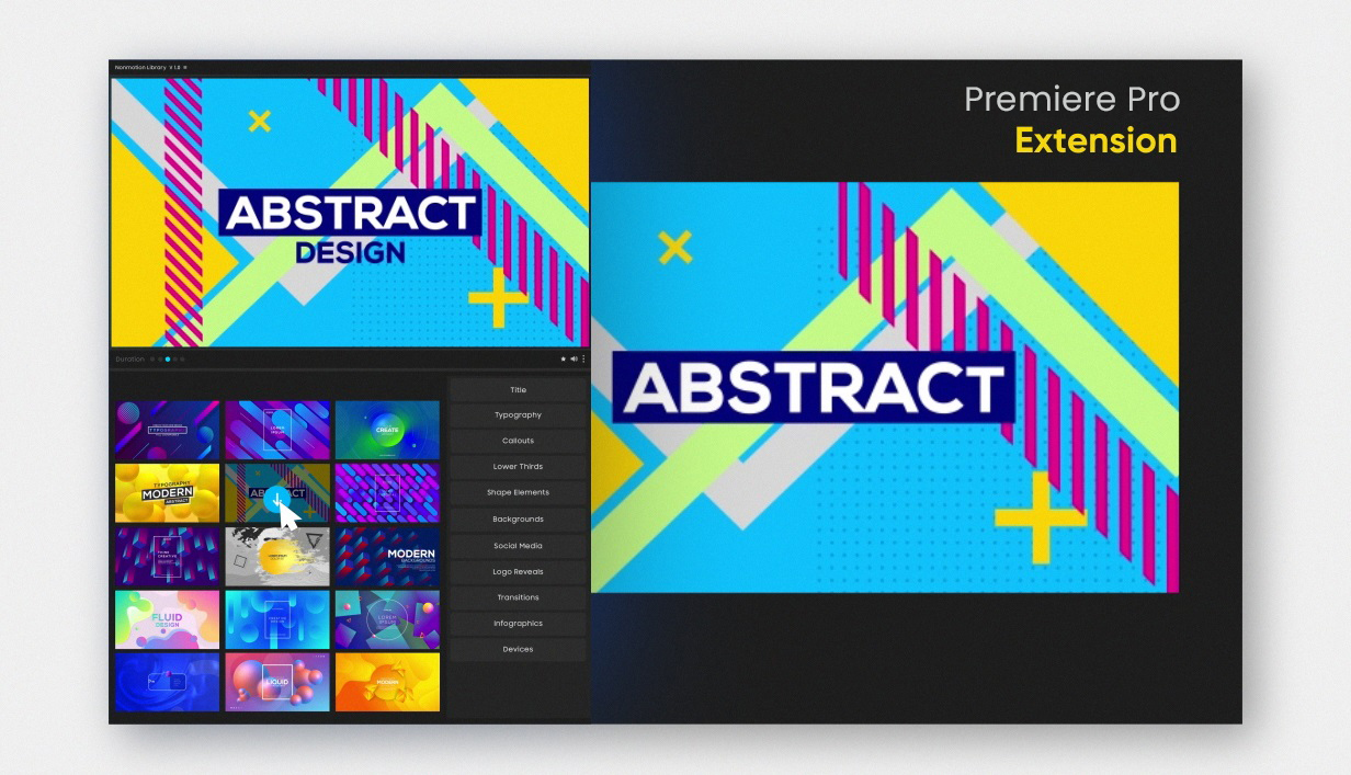 PR扩展脚本-1600+动态图形资源库文字标题转场LOGO背景动画 Pack | Nonmotion Graphics Library | Extension for Premiere Pro 影视音频 sucaiwan.com
