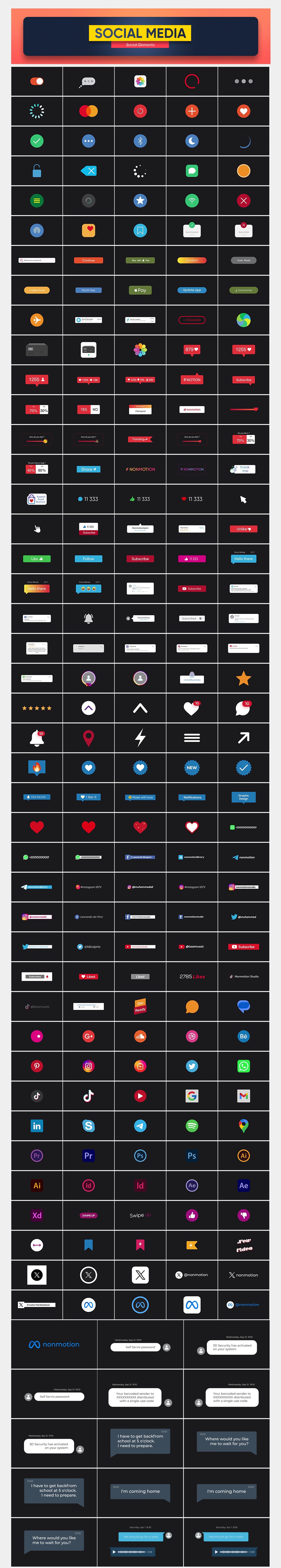 PR扩展脚本-1600+动态图形资源库文字标题转场LOGO背景动画 Pack | Nonmotion Graphics Library | Extension for Premiere Pro 影视音频 sucaiwan.com