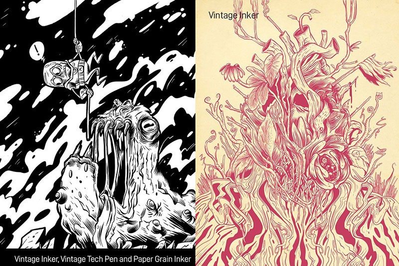 美式复古漫画风Procreate笔刷 , sucaiwan.com