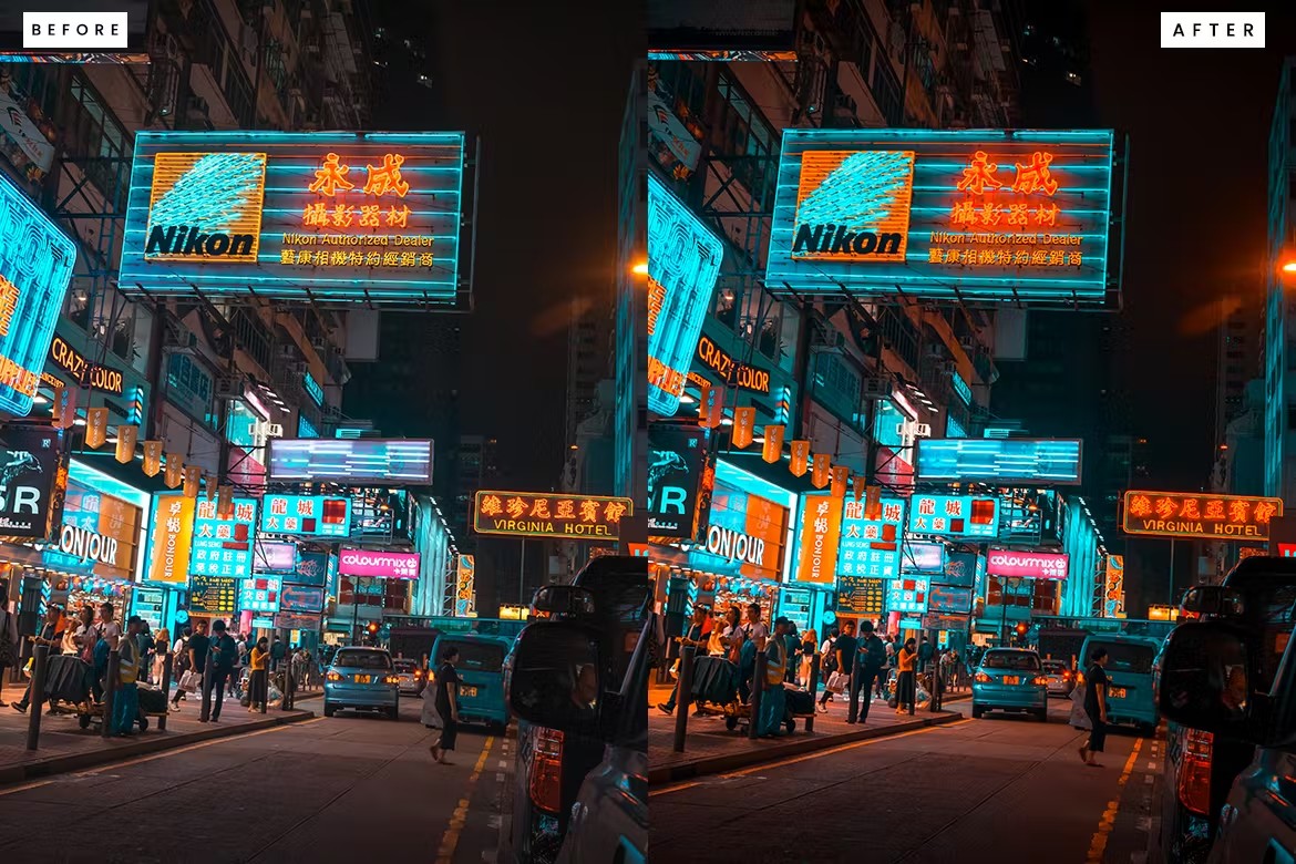 时尚城市夜景电影旅拍摄影后期调色Lightroom预设 Lightroom Presets für City Night 插件预设 sucaiwan.com