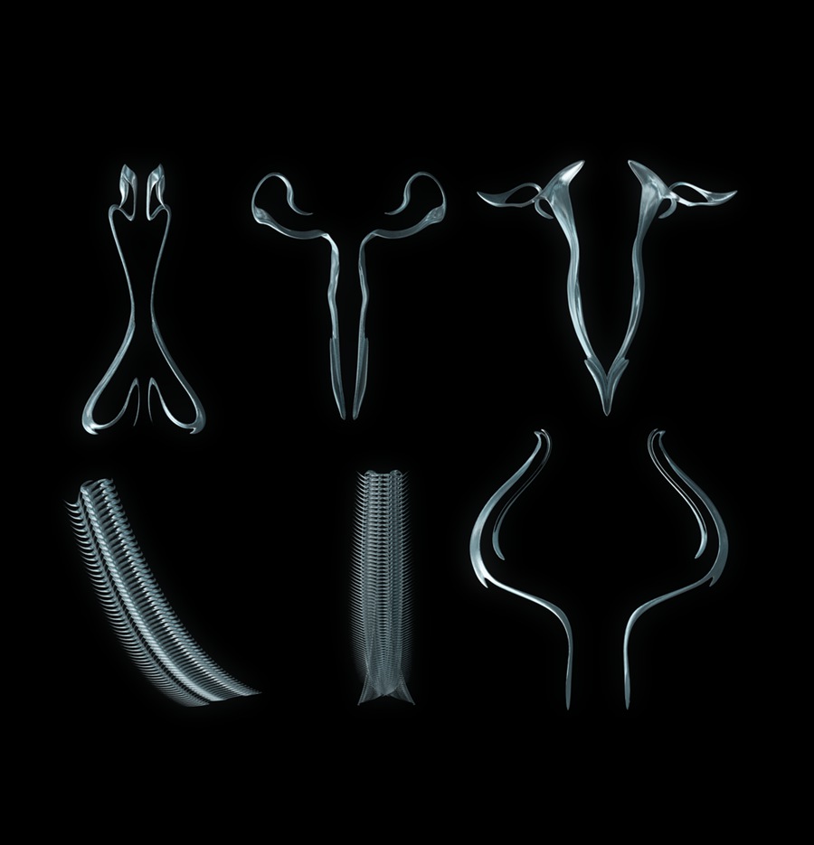 40个暗黑生物机甲酸性金属镀铬3D模型包 BIO MECH ASSET PACK 样机素材 sucaiwan.com