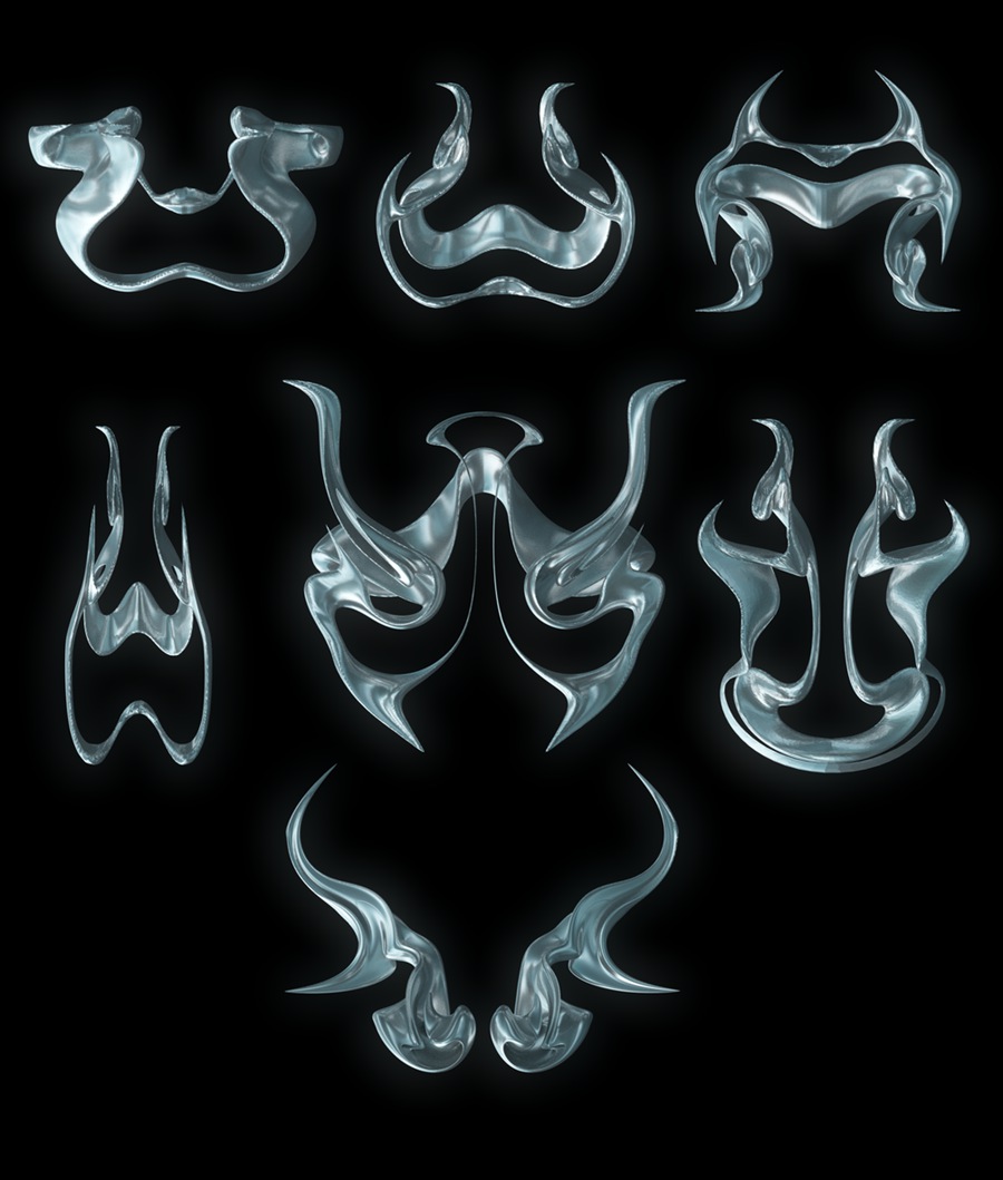 40个暗黑生物机甲酸性金属镀铬3D模型包 BIO MECH ASSET PACK 样机素材 sucaiwan.com
