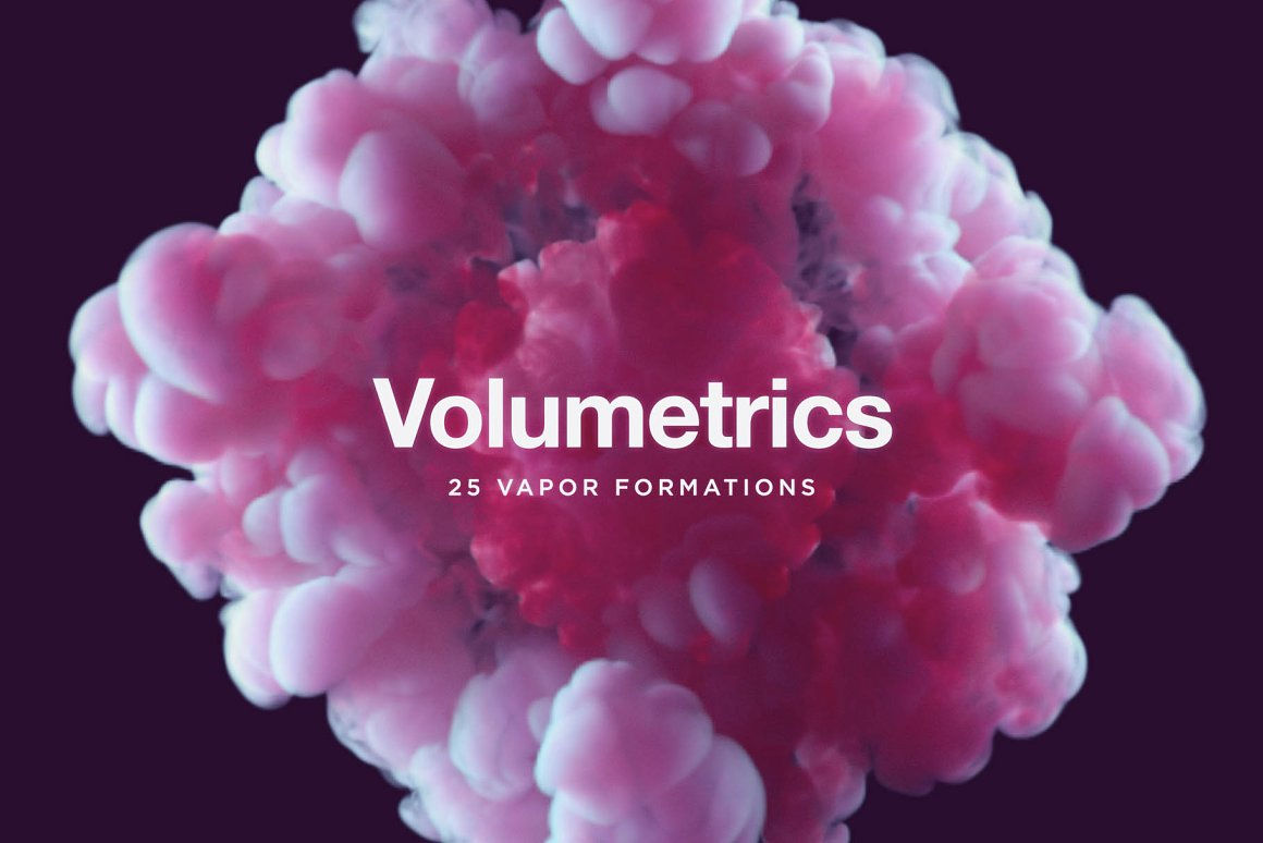 RuleByArt 25款3D创意蒸汽云朵喷雾雾气炫彩高清PNG免扣背景设计包 Volumetrics 25 Vapor Formations 图片素材 sucaiwan.com