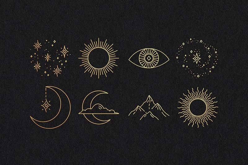 十二星座塔罗牌图形元素套装，AI源文件 图片素材 sucaiwan.com