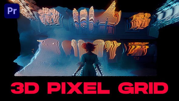 PR模板-24组三维像素网格过渡转场素材 3D Pixel Grid Transitions 影视音频 sucaiwan.com