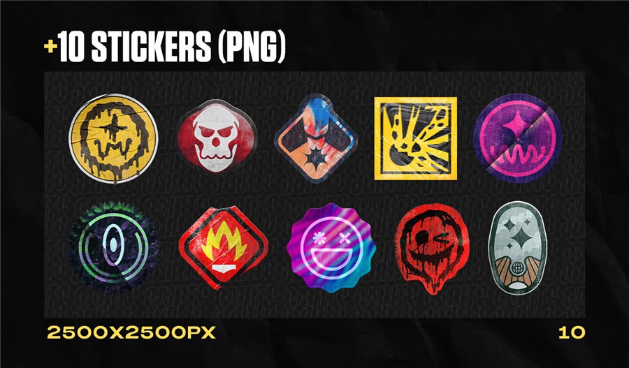 Saints Designer 抽象做旧酸性数字全息撕纸不干胶贴纸标签设计贴图贴纸PNG+PSD素材包 Stickers & Rótulos – Deluxe Edition 图片素材 第2张-素材湾丨精选海外优质设计素材资源 Saints Designer 抽象做旧酸性数字全息撕纸不干胶贴纸标签设计贴图贴纸PNG+PSD素材包 Stickers & Rótulos – Deluxe Edition 图片素材 sucaiwan.com