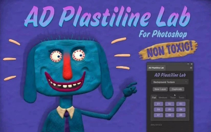 PS橡皮泥粘土厚涂效果插件 AD Plastiline Lab 中文汉化 WIN/MAC 插件预设 第1张-素材湾丨精选海外优质设计素材资源 PS橡皮泥粘土厚涂效果插件 AD Plastiline Lab 中文汉化 WIN/MAC 插件预设 sucaiwan.com