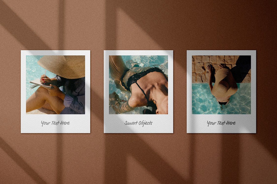 12组真实高品质宝丽来照片相框合集摄影时尚博主后期Photoshop设计模板Polaroid Frame Mockups Collection 样机素材 sucaiwan.com