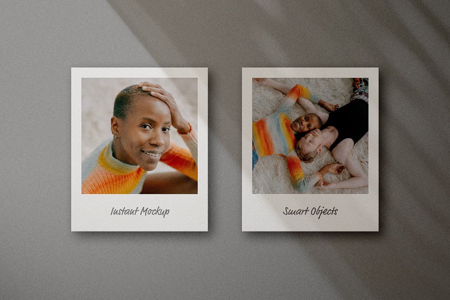 12组真实高品质宝丽来照片相框合集摄影时尚博主后期Photoshop设计模板Polaroid Frame Mockups Collection 样机素材 sucaiwan.com