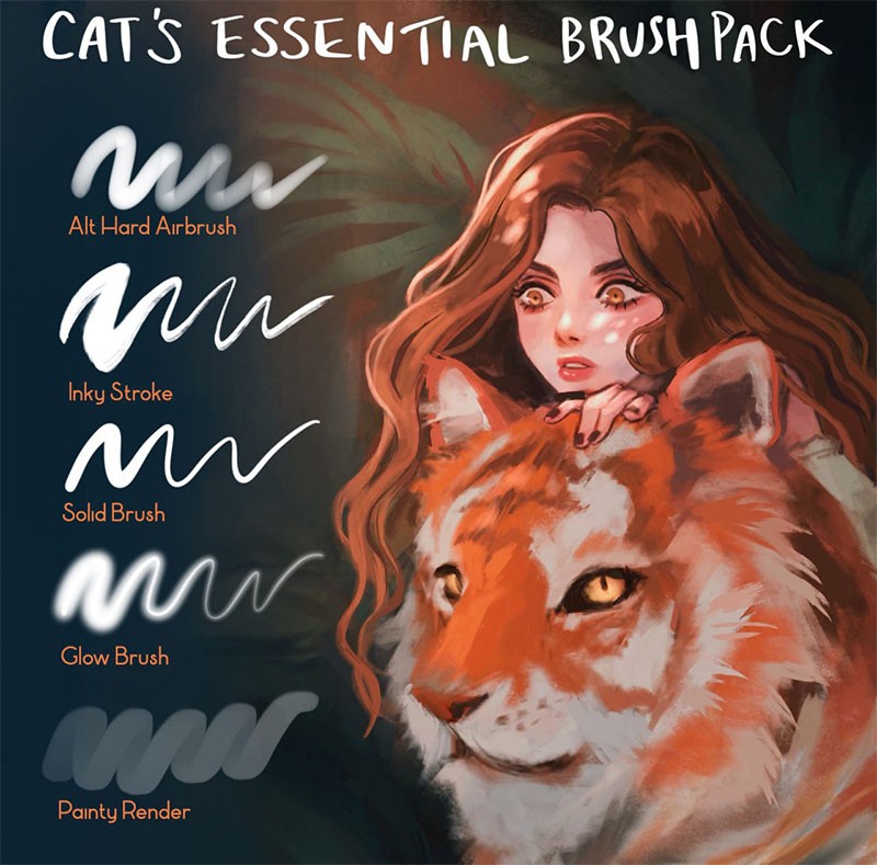 Procreate实用板绘笔刷 笔刷资源 sucaiwan.com