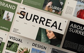 Keynote模板:超现实极简主题企业营销策划演示文稿设计Keynote模板 Surreal Minimal Keynote Template