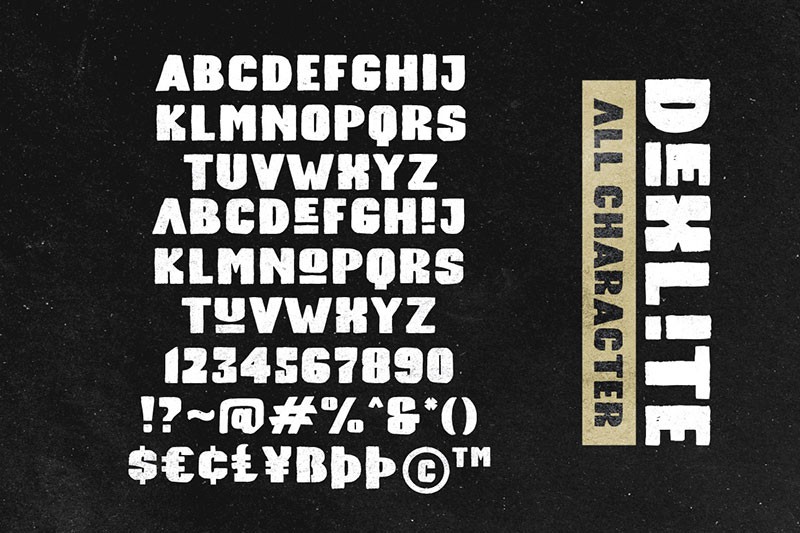 Dexlite复古厚重英文字体 , sucaiwan.com