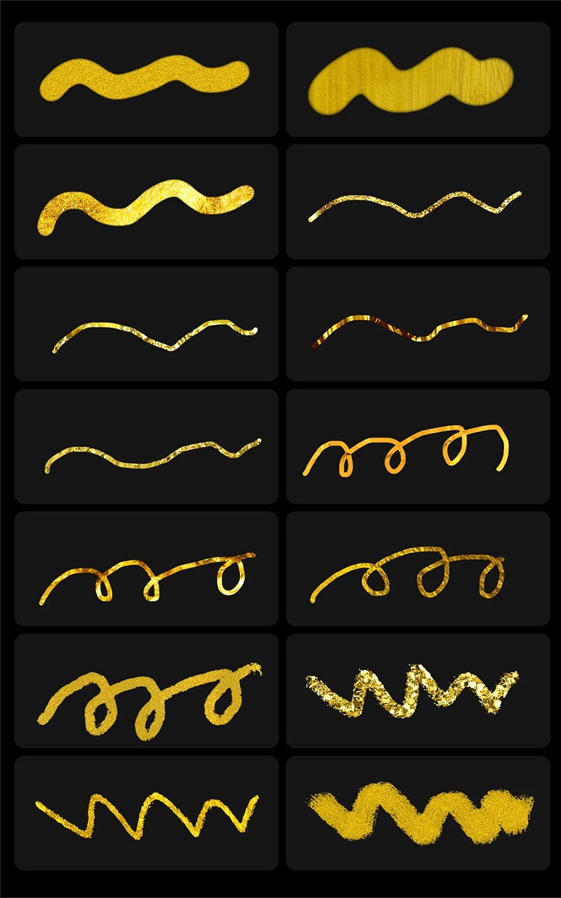 52个金箔金线PS笔刷 , sucaiwan.com