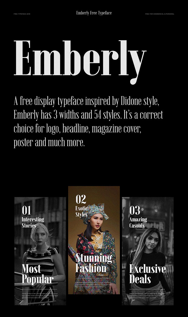Emberly时尚杂志风英文字体，免费可商用 设计素材 sucaiwan.com