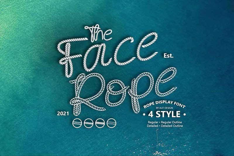 Face Rope绳子装饰英文字体 设计素材 sucaiwan.com