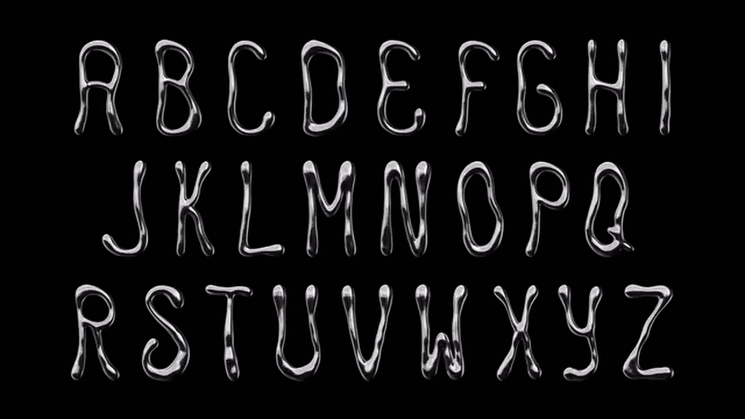 AE模板：4K时尚3D液态金属镀铬哥特字体扭曲效果MV音乐视频标题动画AE模板 影视音频 sucaiwan.com