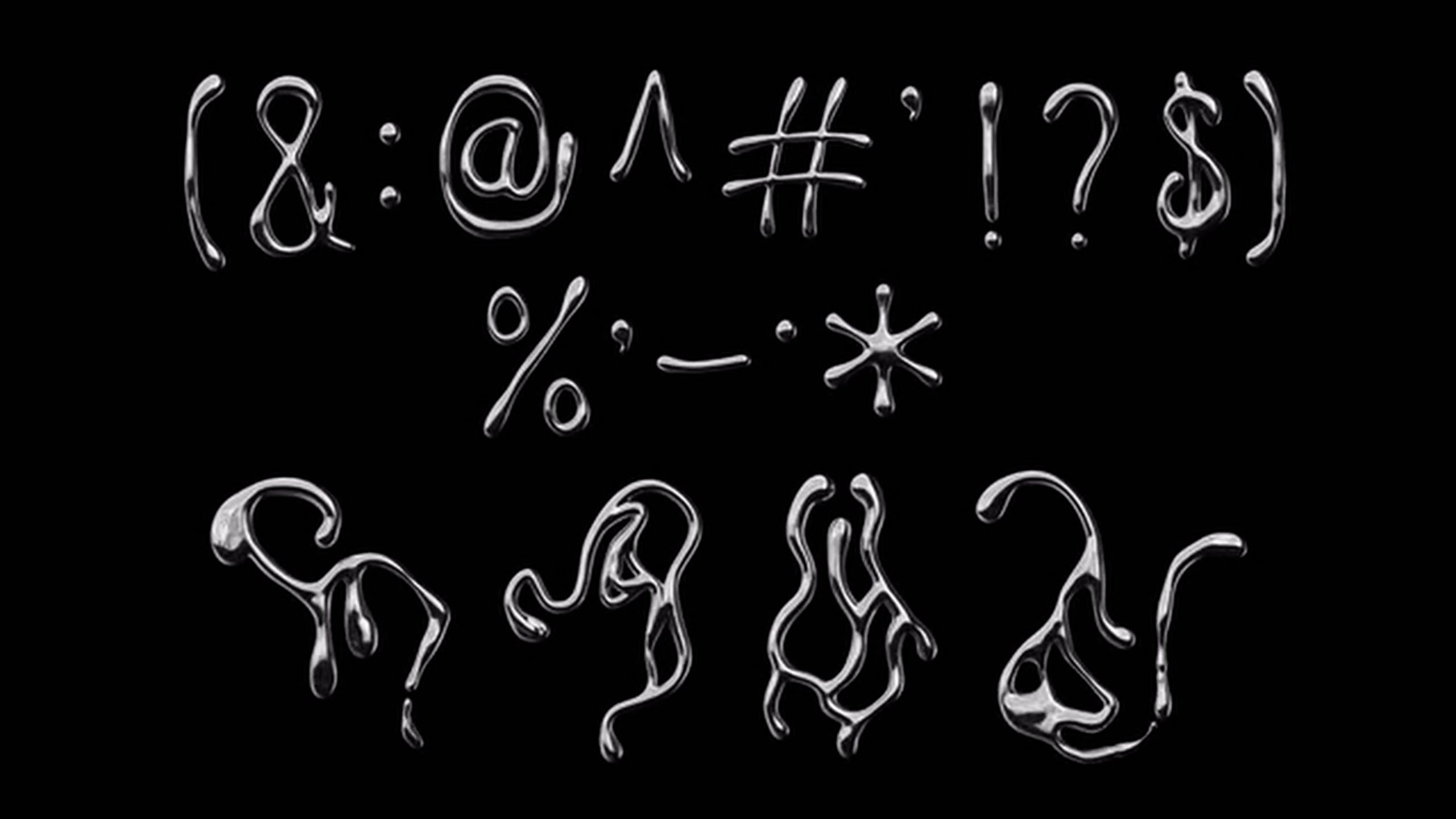 AE模板：4K时尚3D液态金属镀铬哥特字体扭曲效果MV音乐视频标题动画AE模板 影视音频 sucaiwan.com