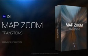 AE/PR/达芬奇模板：酷炫动感模糊冲击缩放变焦转场视频过渡 Map Zoom Transitions
