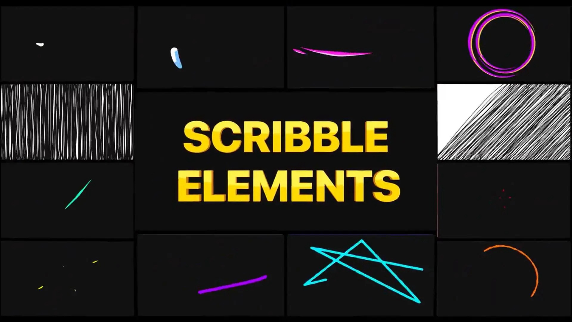 FCPX插件：随意乱涂乱画手写肌理涂鸦不规则蜡笔钢笔线条动画预设 , sucaiwan.com