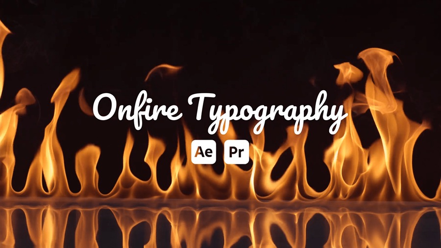 文字标题火焰动画视觉冲击力电影视频制作游戏图形标题特效AE模板/PR Mogrt基本图形 影视音频 sucaiwan.com