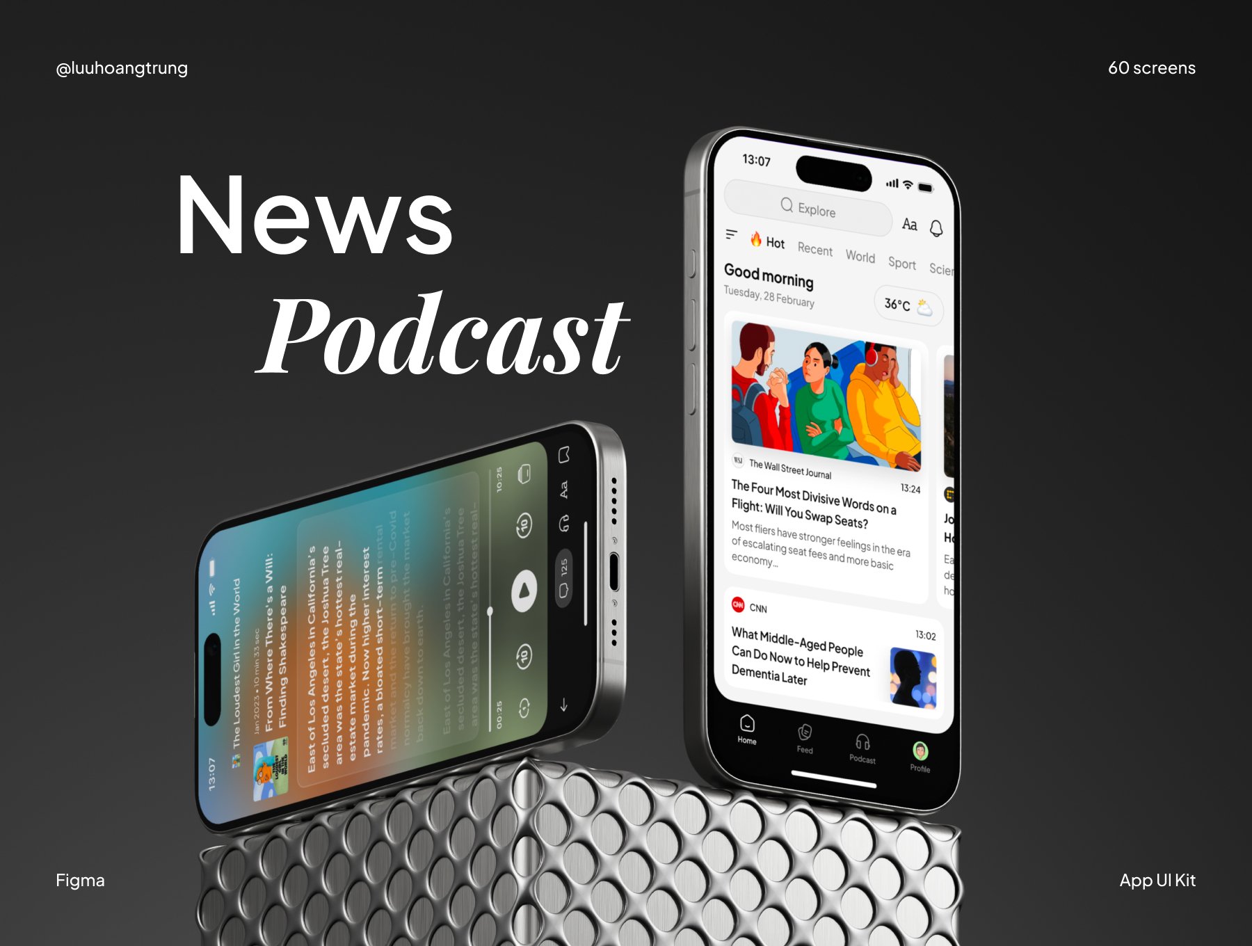 60页现代极简新闻博客消息文章报道APP移动应用程序页面UI设计套件News Podcast App UI Kit APP UI 第1张-素材湾丨精选海外优质设计素材资源 60页现代极简新闻博客消息文章报道APP移动应用程序页面UI设计套件News Podcast App UI Kit APP UI sucaiwan.com