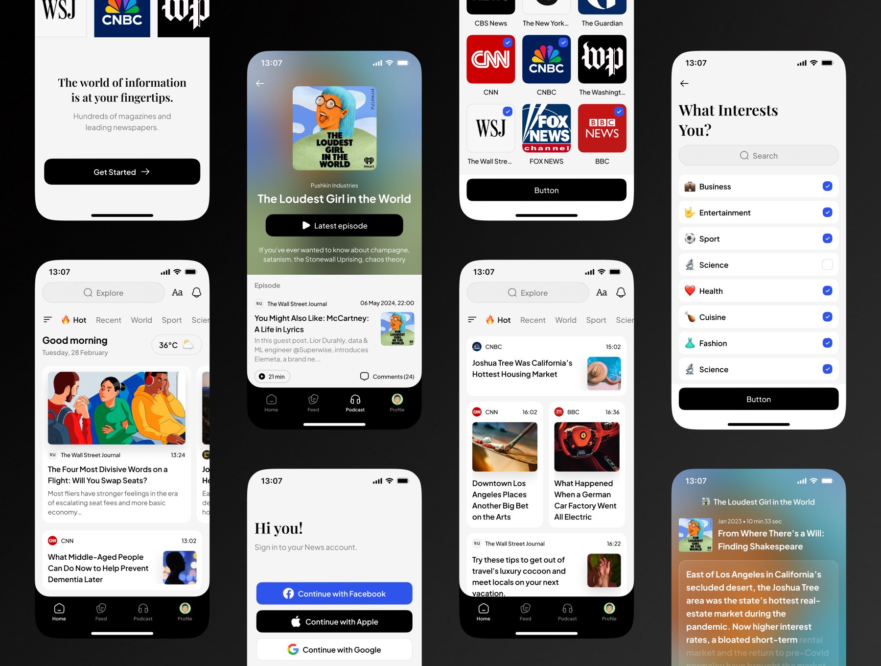 60页现代极简新闻博客消息文章报道APP移动应用程序页面UI设计套件News Podcast App UI Kit APP UI 第8张-素材湾丨精选海外优质设计素材资源 60页现代极简新闻博客消息文章报道APP移动应用程序页面UI设计套件News Podcast App UI Kit APP UI sucaiwan.com