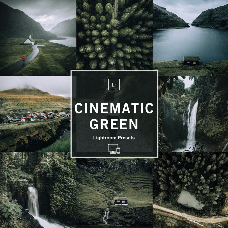 LR/PS预设-旅行自然摄影绿色调无人机电影LR预设 MePresets-Cinematic Green Presets 插件预设 sucaiwan.com