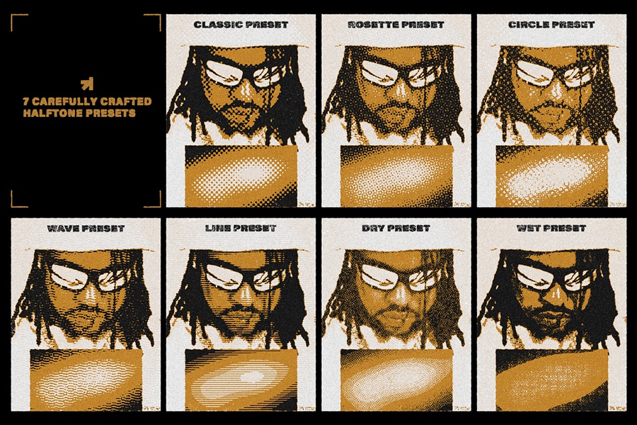 复古半调涂鸦喷漆街头艺术图像粗糙磨损PS特效动作插件设计套装Razor Stencil Halftone Effect Action 插件预设 第3张-素材湾丨精选海外优质设计素材资源 复古半调涂鸦喷漆街头艺术图像粗糙磨损PS特效动作插件设计套装Razor Stencil Halftone Effect Action 插件预设 sucaiwan.com