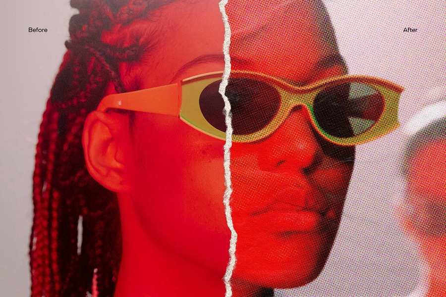 复古彩色半调波点漫画印刷杂志风格图像文本纸张肌理特效叠加PSD样机Comical Comic Halftone Effect 插件预设 第6张-素材湾丨精选海外优质设计素材资源 复古彩色半调波点漫画印刷杂志风格图像文本纸张肌理特效叠加PSD样机Comical Comic Halftone Effect 插件预设 sucaiwan.com