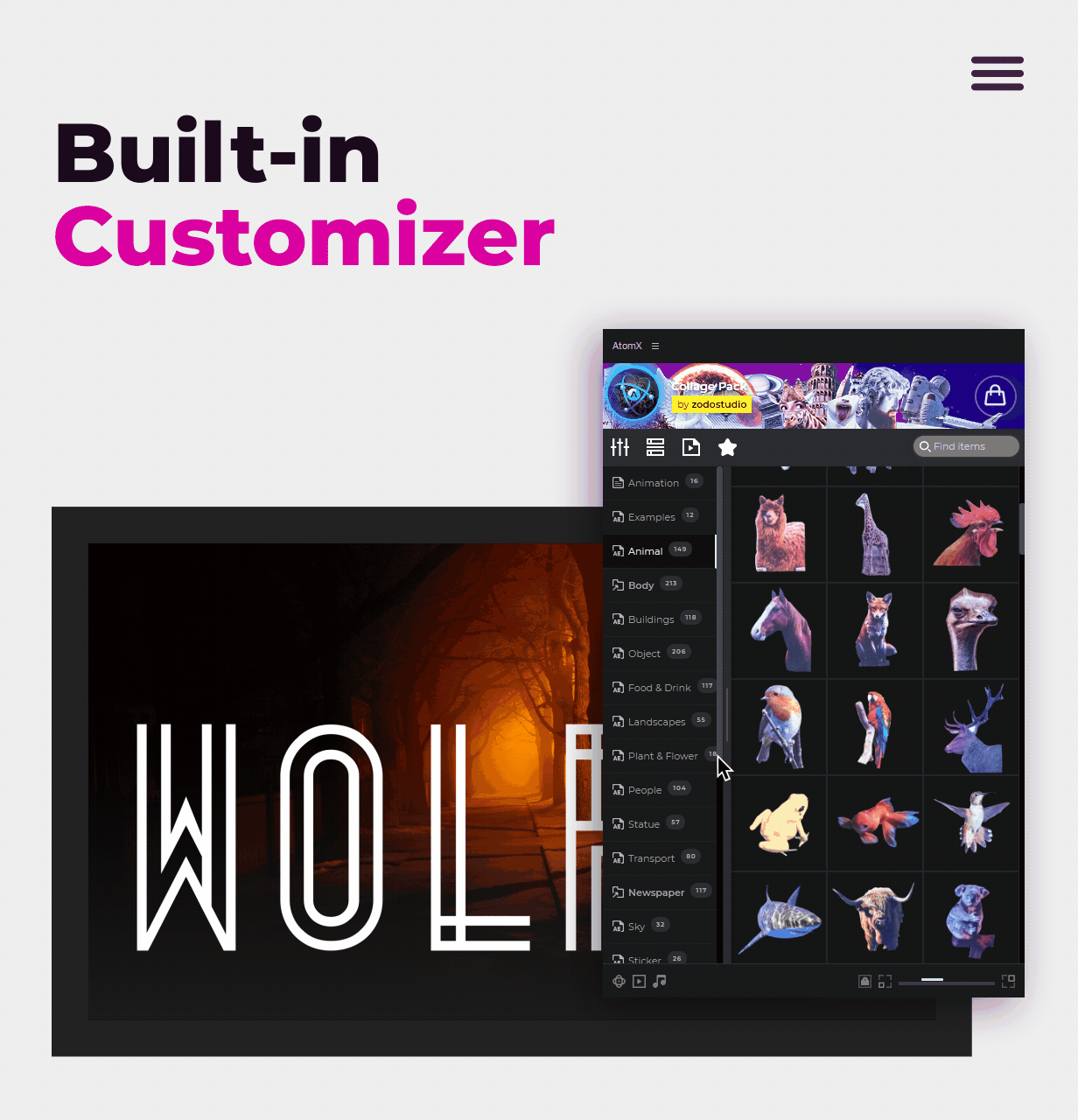 AE脚本-2400个人物眼耳口鼻手头发风景花朵动物食物交通物品复古贴纸定格动画预设 Collage V5(AtomX 3.0.8) 影视音频 第2张-素材湾丨精选海外优质设计素材资源 AE脚本-2400个人物眼耳口鼻手头发风景花朵动物食物交通物品复古贴纸定格动画预设 Collage V5(AtomX 3.0.8) 影视音频 sucaiwan.com