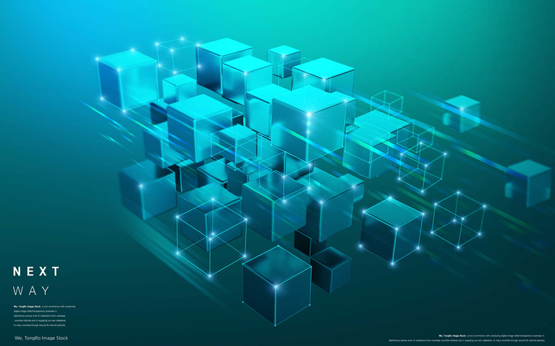 蓝色科技大数据线条人工智能商务网络海报网页背景PSD设计素材 图片素材 sucaiwan.com