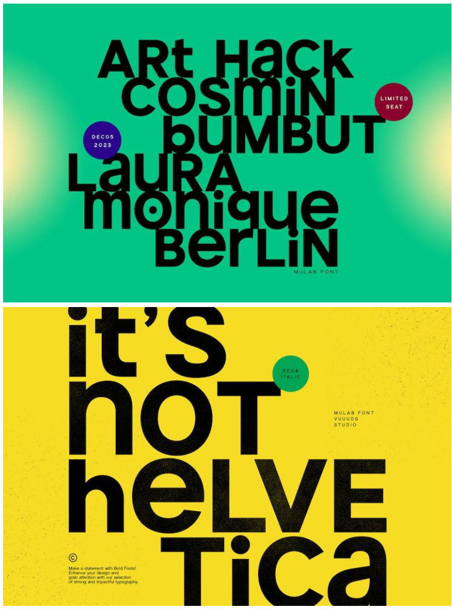 现代品牌海报徽标设计无衬线英文字体安装包 Mulab , sucaiwan.com